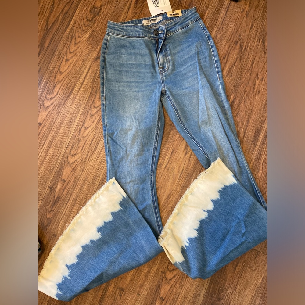 Rock N Roll Denim Women’s Bleached Hem Flare Jeans